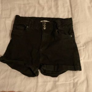 Black Size 14/16 zipper and button fly high waisted shorts for girls